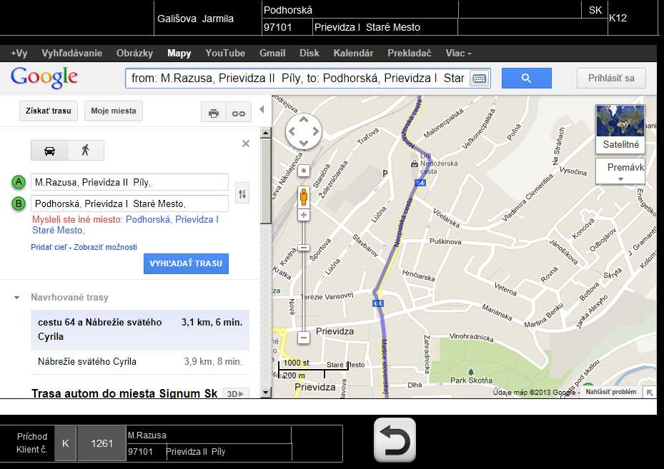 OZ mapa